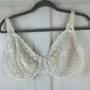 Lunaire White Unlined Lace Bra 40DDD
